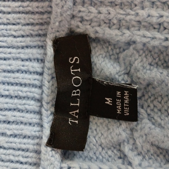 Talbots Blue Cable Knit Sweater Sleeveless Size M - Picture 7 of 8